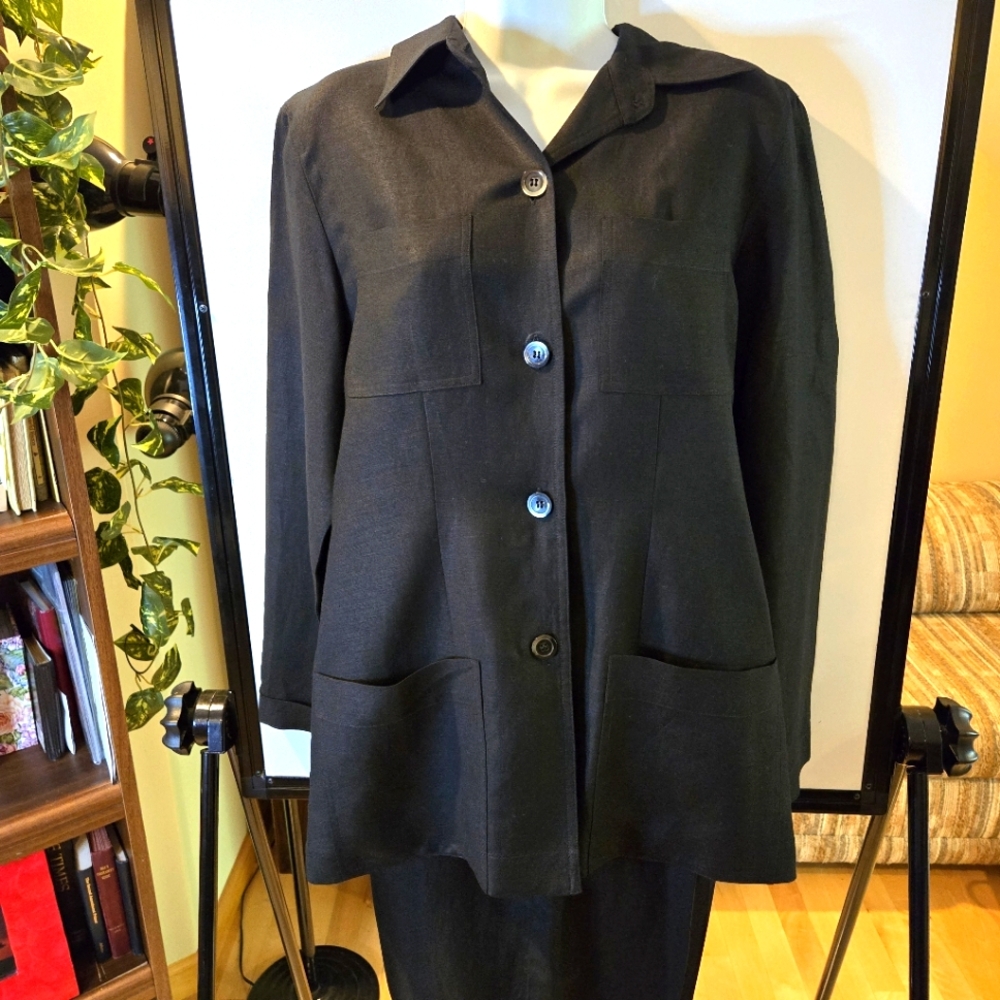 Mix&Match Jones Wear Woman's Black Linen Suit, Jacket, Pants, Skirt Size 12 & 14 - Picture 4 of 16